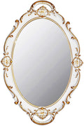Vintage Mirror Small Wall Mirror 14.5 x 10 inchs Oval White