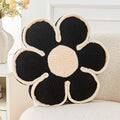 Kcvvcr Flower Pillow, Soft Flower Decorative Throw Pillow, Cute Daisy Flower Shaped Seating Floor Cushion Room Décor Plush Pillows for Sofa Couch Bed (13.7 Inch, Black)