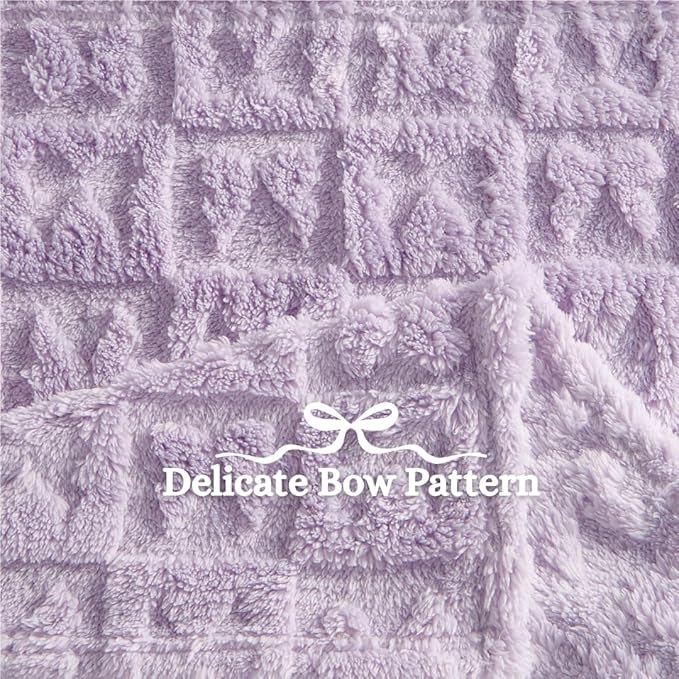Belle Bow Baby Blanket 30x40 – Ultra Soft Fleece Bow Blanket for Gender Reveal, Cozy Baby & Pet Stroller Blanket for Newborn Infant Toddler (Lavender)