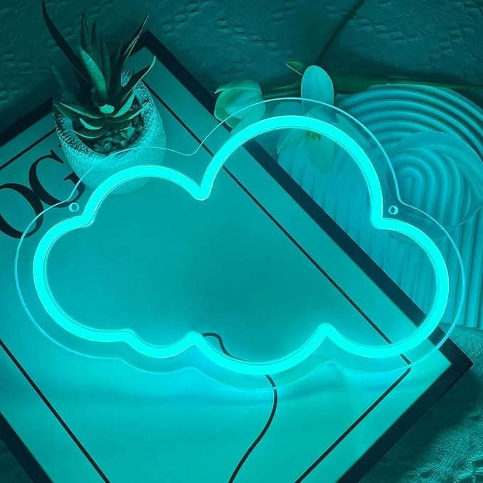 Cloud Neon Sign Cute Blue Clouds LED Light Sign for Wall,13 * 7.9in Dimmable USB Floating Clouds Light Up Sign for Living Room Kid Bedroom Nursery Birthday Christmas Wedding Party decor