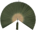 ChumDecor Fan Wall Decor,Large Bamboo Fan Wall Art for Boho Hanging Headboard,Decorative Folding Fans for Over Bed Decorations (Dark Moss Green 31inch)