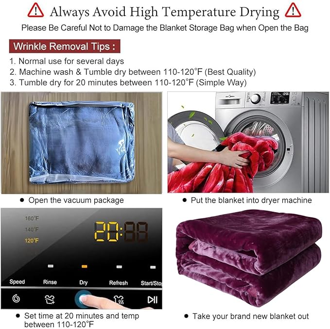 JYK Fleece Plush Bed Blanket Queen Size 79'' x 91'' - Premium Silky Flannel Fleece Blanket 3.5 LB, Lightweight and Fluffy Cozy Plush Comfy Microfiber Fleece Blankets for Couch Sofa Bedroom, Purple
