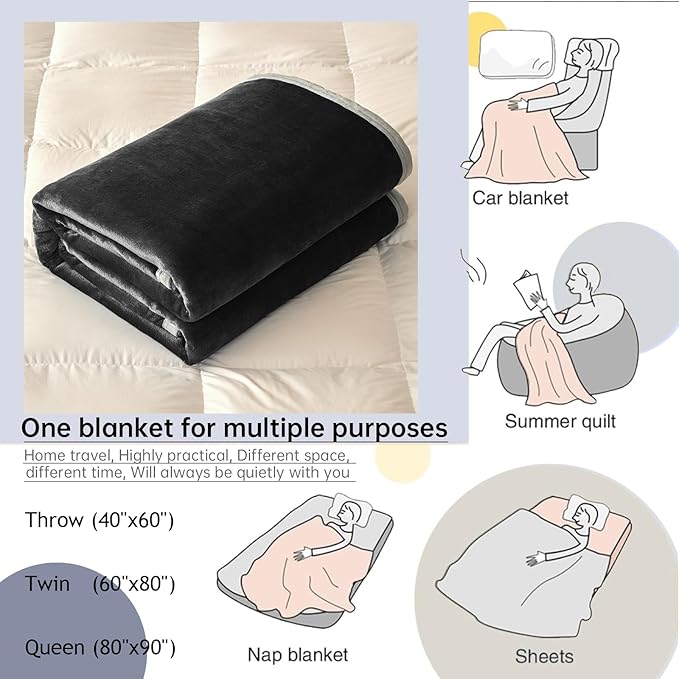 Fleece Bed Blankets Throw Size - Soft Lightweight Plush Fuzzy Cozy Luxury Blanket Microfiber Throw for Couch Bed,All-Season Breathable,40x60 Inches