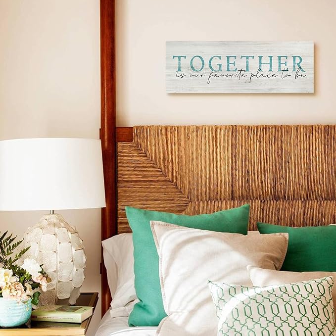 Family Wall Signs Decor Together is Our Favorite Place to Be Inspirational Quotes Wall Plaque Rustic Farmhouse Motivational Canvas Prints Wall Art for Living Room Bedroom Entryway Office Home Decor
