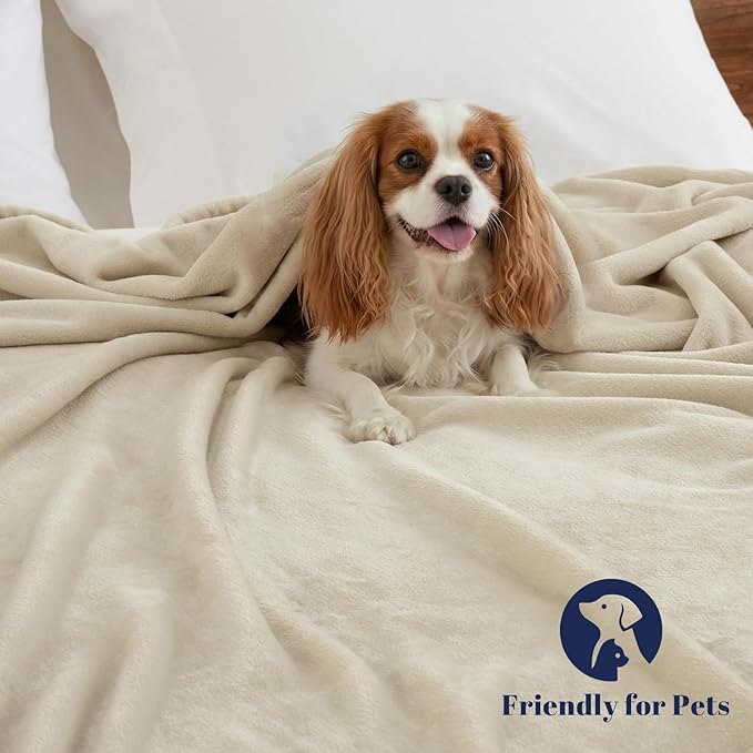 PHF Ultra Soft Fleece Blanket Twin Size, No Shed No Pilling Luxury Plush Cozy 300GSM Lightweight Blanket for Bed, Couch, Chair, Sofa, Perfect Decorations Gifts, 66" x 90", Oak