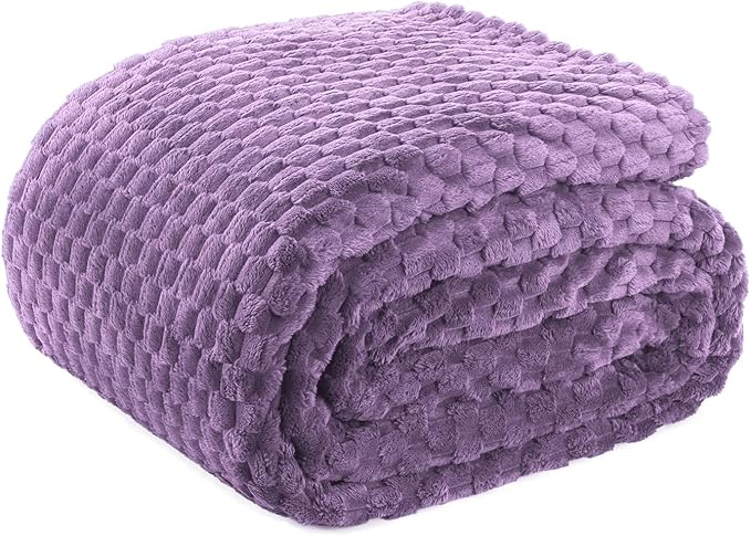 FY FIBER HOUSE Oversized King Blanket 120" x120" Seamless Extra Large Bed Blanket 10' x 10' Super Soft Plush Fuzzy Huge Blankets for Couch Office Sofa, Lavender
