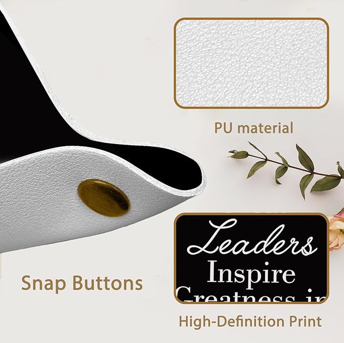 Leader Gifts Valet Jewelry Tray for Women Men, Appreciation Gifts for Leader Boss Mentor PU Leather Catchall Beside Caddy Nightstand Organizer Tray for Jewelry Rings Watches, 7.87x7.87in