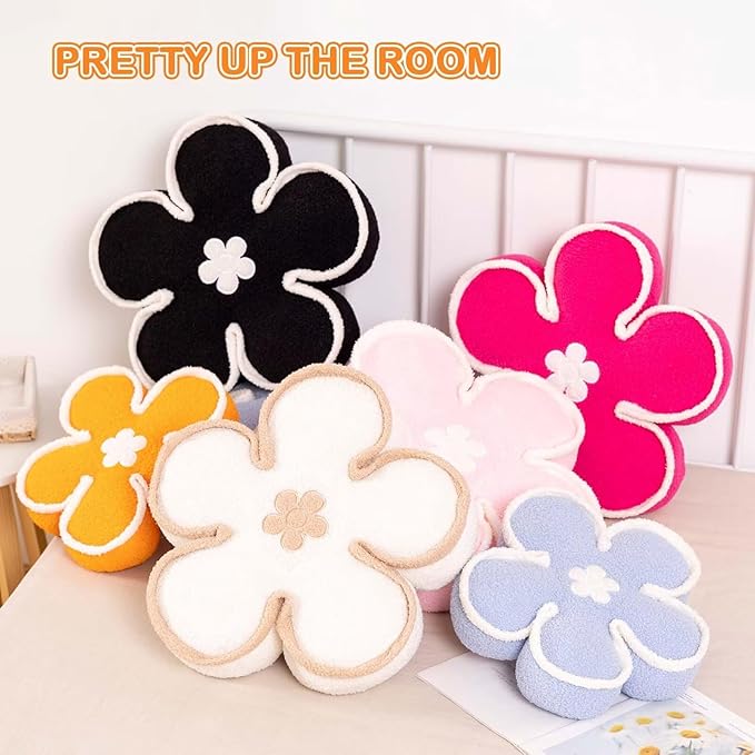 Kcvvcr Flower Pillow（Light Purple, 13.7 Inch）