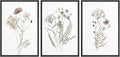 MUDECOR Framed Canvas Print Wall Art Watercolor Wildflower Art Print, Floral Botanical Prints, Minimalist Art, Modern Farmhouse for Bedroom - 16"x24"x3 Black