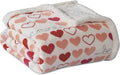 Elegant Comfort Luxury Valentine’s Day Sherpa Throw Blanket Ultra-Soft Cozy Velvet Pink Hearts Fleece Throw-Micromink Sherpa for Her, Wife, Girlfriend, Sherpa Reversible Blanket- Isabella