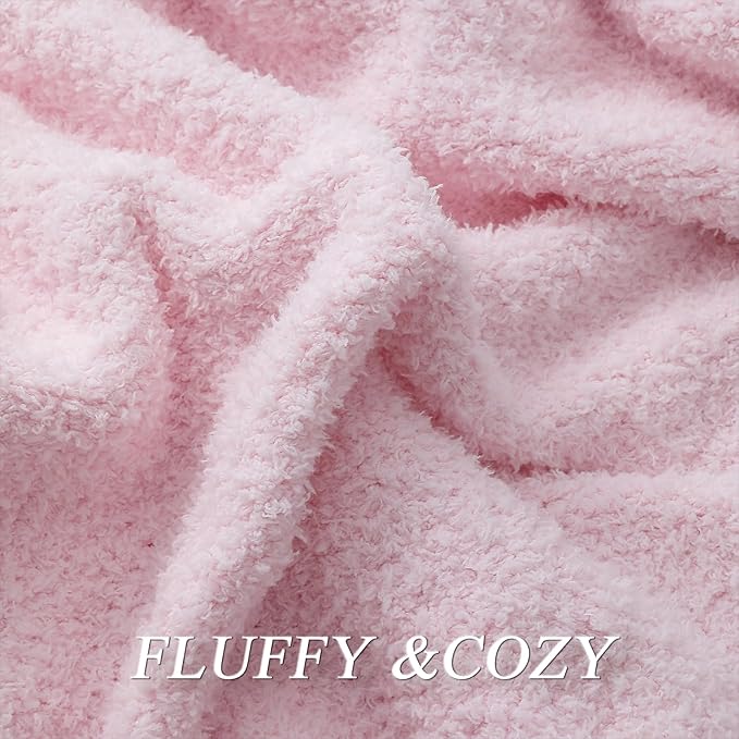 bearberry Super Soft Fluffy Throw Blanket Lightweight Cozy Warm Bed Blankets for Couch Bed Sofa All Season (Pink, 60”x80”)