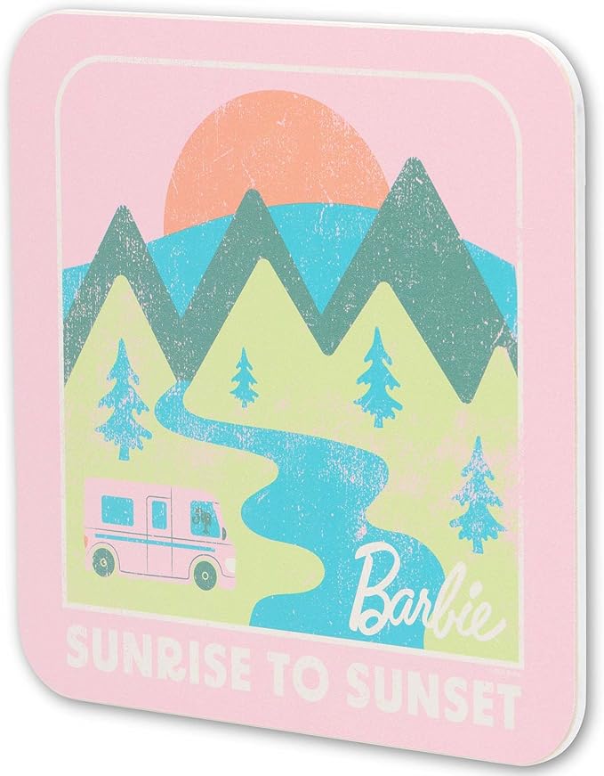 Mattel Barbie Sunrise to Sunset Wood Wall Decor - Fun Barbie Wall Art for Bedroom or Playroom