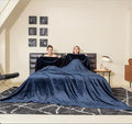 COOVA Oversized King Fleece Blanket 120x138 inches, Soft Cozy Warm Giant Extra Large 10'x11.5' Blanket for Bed, Sofa, Couch,Travel, Camping, California Huge Flannel Big Throw Blanket, Navy Blue