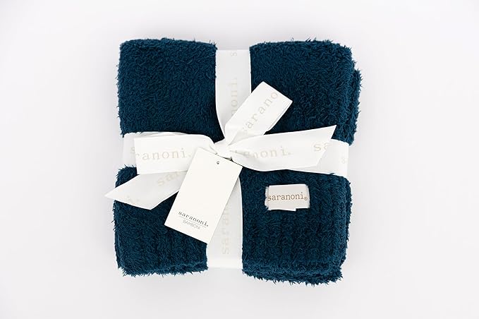 Saranoni Bamboni Baby Blanket | Luxury Plush Super Soft Blanket | Breathable Comfy Blankets for Kids and Teens | Nautical Blue - 40" x 60"