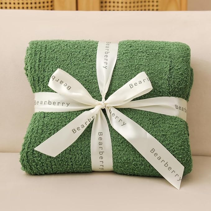 bearberry Super Soft Fluffy Throw Blanket Lightweight Cozy Warm Bed Blankets for Couch Bed Sofa All Season (Avocado Green, 60”x80”)
