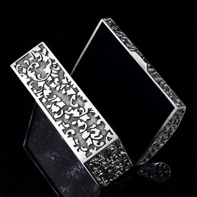 Vintage Metal Jewelry Box Small Trinket Storage Organizer Box Chest Ring Case for Girls Women, Tin Color, Small