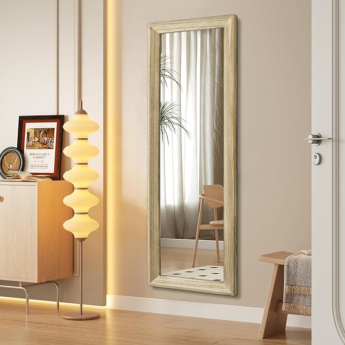 AAZZKANG Full Length Door Mirror Wooden Frame Large Mirrors for Wall 47"x16" Rectangular for Bedroom Living Room Bathroom Dressing Room Home Entryway
