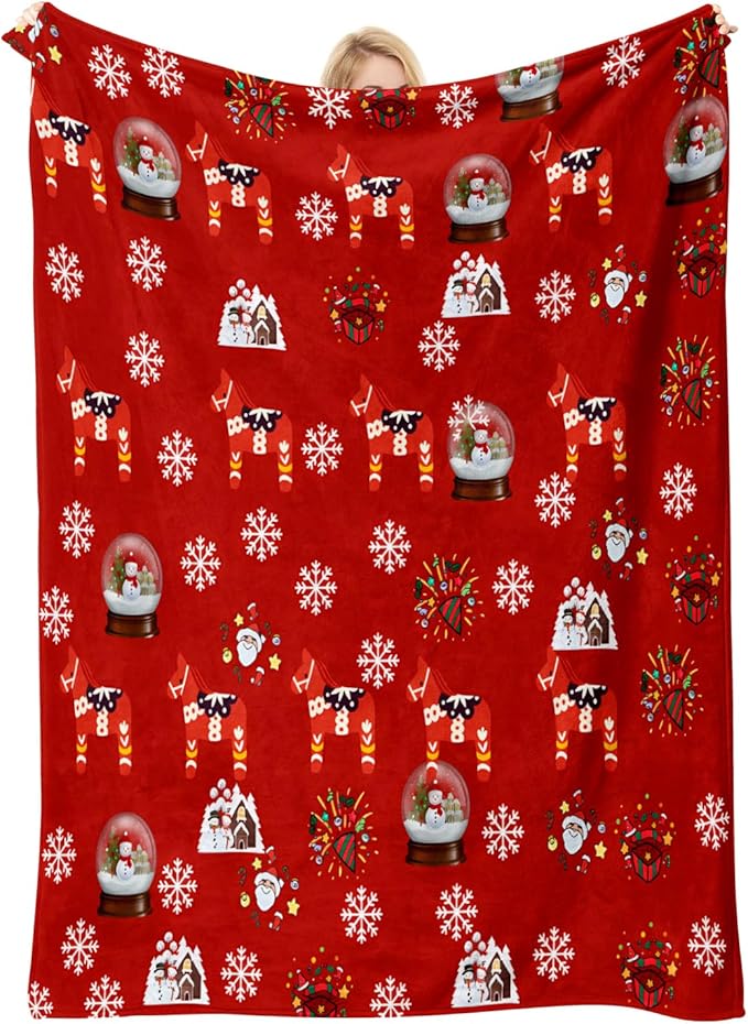 Cute Christmas Blankets and Throws for Adults/Women/Boys/Kids, Holiday Fleece Throw Blanket for Couch/Sofa, Holiday Decor, Christmas Decorations/Gifts 40"x 60"