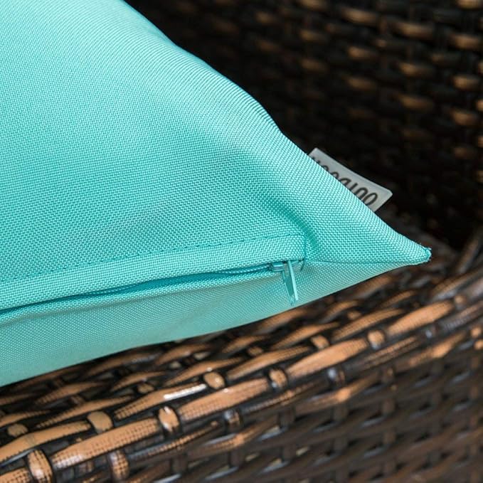MIULEE Pack of 2 Decorative Outdoor Waterproof Pillow Covers Rectangular Garden Cushion Sham Throw Pillowcase Summer Shell for Patio Tent Couch 12x20 Inch Light Green