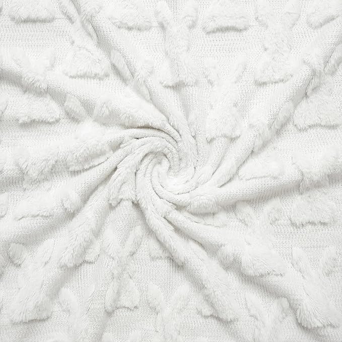 Horaldaily Easter Solid Blanket Throw, White Rabbits Soft Fuzzy Plush Faux Fur Cozy Blankets for Couch Sofa Bed Lounging, Ideal Gifts for Kids Adults Wife Self, 50x60