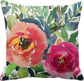 Emvency Throw Pillow Cover Colorful Bohemian Peach Floral Boho Watercolor Pink Painterly Decorative Pillow Case Home Decor Square 20 x 20 Inch Pillowcase