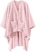 Wearable Blanket Sherpa Fleece Shawl Blanket with Pockets Blanket Poncho Cape for Adults, Cozy Shawl TV Throw Blankets