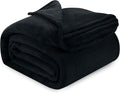 Utopia Bedding Black Fleece Blanket Queen Size Fuzzy Soft Anti-Static Microfiber Bed Blanket (90x90 Inch)