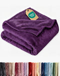 Ultra Soft Fleece Blanket Queen Size - Flannel Fleece Luxury Queen Blanket - Lightweight for Couch Bed Chair - Thick, Warm & Breathable - All Season Cozy Fuzzy, Anti-Static Microplush Bedding, Purple