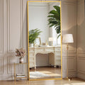 OLIXIS Full Length Mirror for Bedroom, 65"x24" Full Body Mirror with Stand, Hanging or Leaning for Wall, Aluminum Alloy Thin Frame Floor Standing for Living Room, Long, Gold