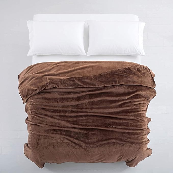 MOONLIGHT20015 Fleece Blankets Queen Size 90x90 Inches- 2 Pack - Super Soft Fluffy Throw Blanket for Sofa and Bed - Warm and Cozy Lightweight 400 GSM Microfiber Bed Throws Blankets (Queen, Coffee)