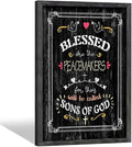 Farmhouse Bible Wood Wall Decor: Christian Verses Framed Art Rustic Religious Bless Sign Print Inspirational Scripture Quote Artwork Picture for Bedroom Living Room Kitchen Decoration