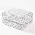 Exclusivo Mezcla Fleece Bed Blanket Queen Size, Super Soft and Warm Blankets for Couch, Sofa and Bed Waffle Textured, Cozy, Fuzzy and Lightweight (Heather Light Grey, 90x90 Inches)