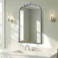 Micasso Vintage Arched Silver Mirror: 31"x19" French Baroque Antique Mirror - Traditional Ornate Decorative Mirrors for Wall/Bathroom/Entryway/Fireplace/Hallway - Home Decor for Living Room