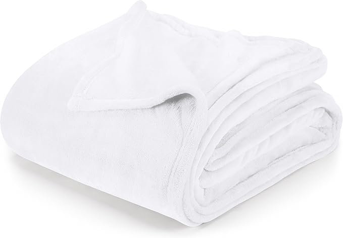Utopia Bedding White Fleece Blanket California King Size Lightweight Fuzzy Soft Anti-Static Microfiber Bed Blanket (102x96 Inch)