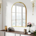 24x36 Arch Mirror Rectangle Full Length Wall Mounted Hanging or Against Wall Metal Aluminum Alloy Frame Dressing Make-up Mirrors for Entryway Bedroom Bathroom Living Room 24 36 inch Gold