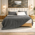 Cozy Bliss Cooling Comforter Queen Size, Cooling Blankets for Hot Sleepers and Night Sweats, Charcoal Gray Summer Comforter for Queen Size Bed, Breathable Soft Lightweight Silk Smooth