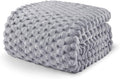 Exclusivo Mezcla Fleece Twin Blanket for Bed, Extra Large Fuzzy Light Grey Bed Blankets, Soft Cozy Plush Sofa Throws for All Seasons, 90x66 Inches