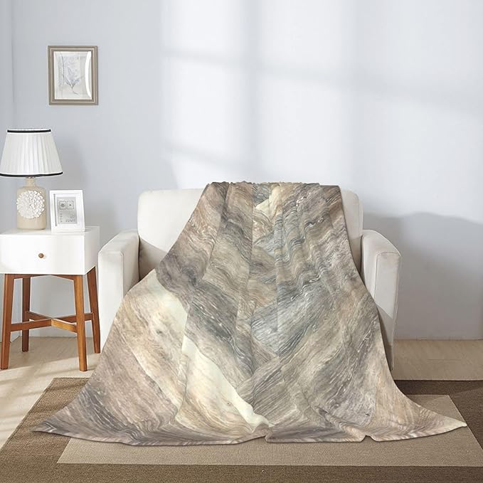 Caramel Brown Grey Beige Farmhouse Barn Wood Throw Blankets 60"x50" Lightweight Flannel Fleece Cozy Soft Blanket Home Decor for Couch Bed Sofa Bedroom Living Room Travel Birthday Christmas All Season