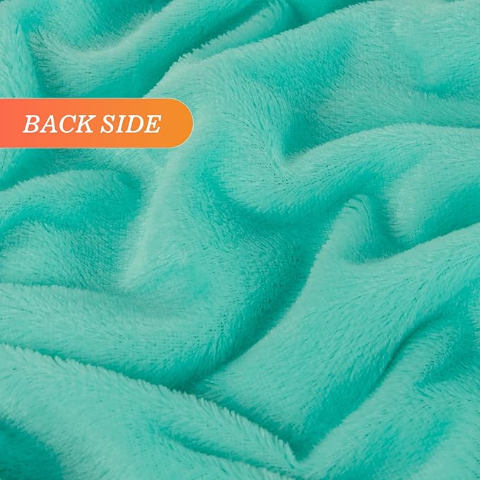 TOONOW Extra Soft Fuzzy Faux Fur Blanket Twin Size 70"x78", Reversible Lightweight Plush Fuzzy Cozy Soft Blankets and Throws for Couch Sofa Bed, Decorative Fluffy Plush Comfy Blanket, Turquoise