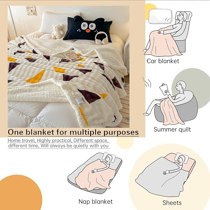 Twin Size Fleece Blanket Gift for Women - Fleece Plush Cozy Thick Warm Blanket, Soft Microfiber Bedding Bedroom Decor Winter 45x60 Inches