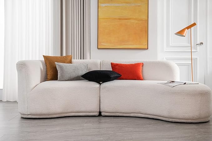 DEZENE Lumbar Pillow Covers 12x20 Burnt Orange: Pack of 2 Cozy Soft Velvet Rectangular Modern Luxury Decorative Throw Pillow Cases for Sofa Couch Living Room Bed Home Decor