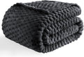 Bnuitland Black Flannel Throw Blanket (50X70 inches), 300 GSM Fleece Cozy Warm Soft Home Decor Lightweight Bed Sofa Blanket for Adults, Suitable for All Seasons.
