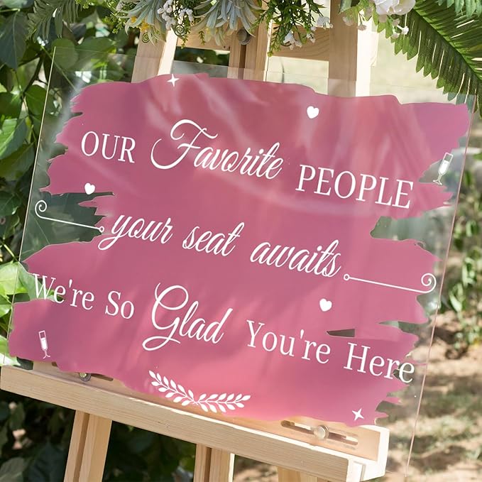 HLNIUC Wedding Mirror Sticker,Our Favorite People Your Seat Awaits Mirror Stickers Wedding Welcome Decals Double-Sized,Personalized Letters Number Wall Decal for Window Sign Marriage Decoration