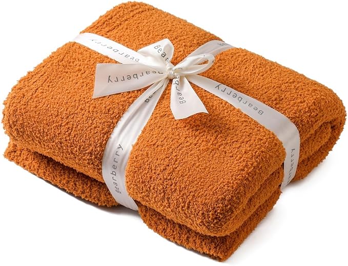 bearberry Super Soft Fluffy Throw Blanket Lightweight Cozy Warm Bed Blankets for Couch Bed Sofa All Season (Caramel, 60”x80”)
