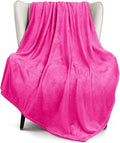Exclusivo Mezcla Fleece Throw XL Blanket for Couch, Sofa, Super Soft and Warm Hot Pink Blankets, All Season, Cozy, Plush, Lightweight, 50x70 Inches