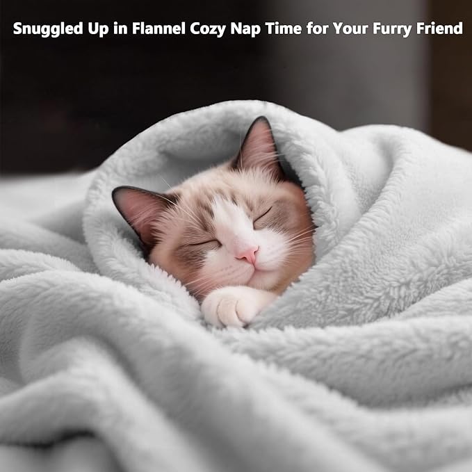 Lukeight Fleece Throw Blanket, Luxury Cozy Fuzzy Lightweight Soft Blankets for Sofa Couch Bed Car Travel and Camping (Light Grey, 50x60 Inches)