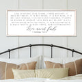 Love is Patient Wall Art Decor 40"×15" Love is Kind Bible Verse Sign 1 Corinthians 13 4-8 Scripture Quote Master Bedroom Above Bed Christian Couple Large Wood Framed Hanging (White)