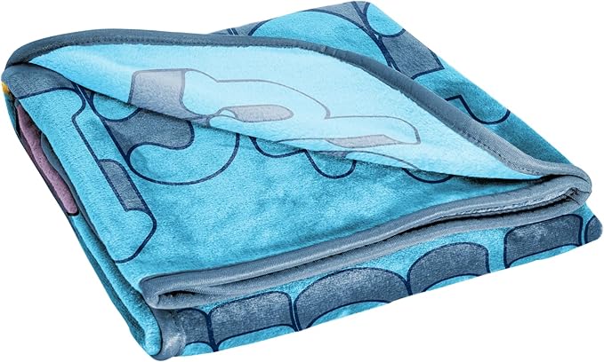 Jay Franco Kids Plush Throw Blanket – Soft & Cozy Fleece Throw for Bedroom & Couch Décor, Official Licensed Product, Blue - Stitch, 40x50 - Travel Blanket