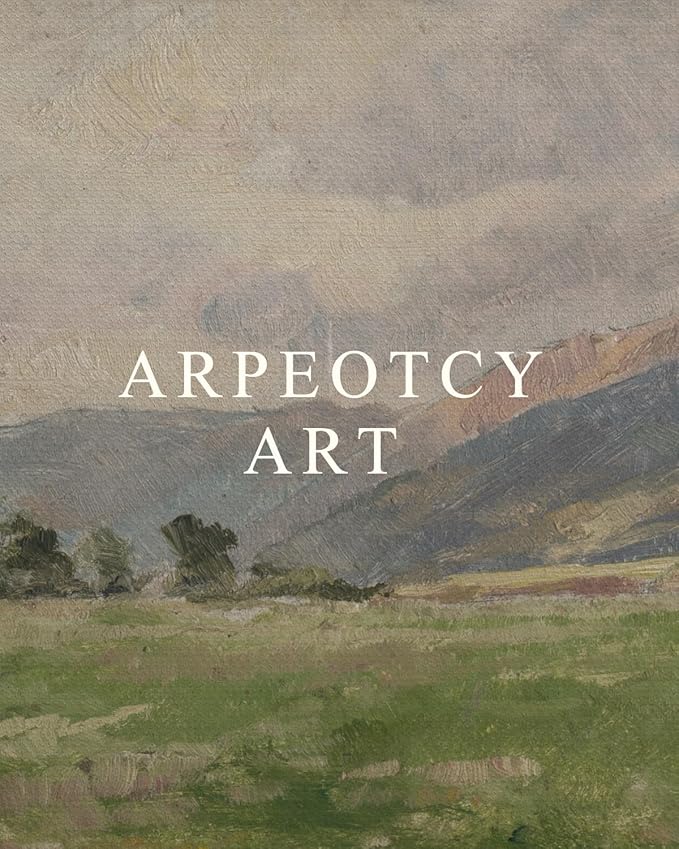 ARPEOTCY Extra Large Vintage Framed Wall Art, 36x54 Inch Field & Mountain Landscape Hanging Framed Canvas Print Art for Living Room Bedroom, Farmhouse Above Bed Wall Decor