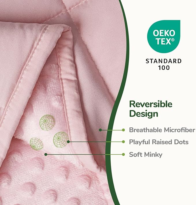 Sivio Weighted Blanket for Adult(20lbs, 60"×80", Queen Size), Breathable Soft Minky Weighted Throw Blanket Queen for All Season,Heavy Blanket with Premium Glass Beads, Pink